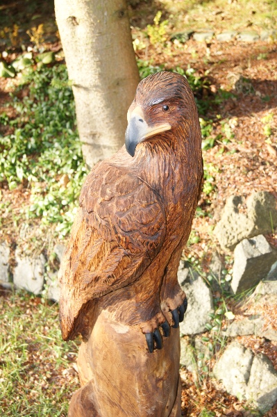 Steinadler Geschnitzt mit Motorsäge